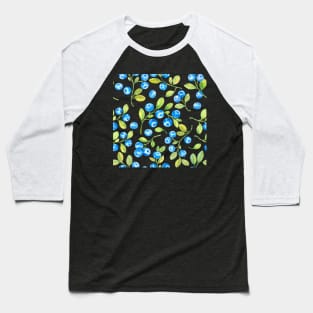 watercolor blueberries and leaves Baseball T-Shirt